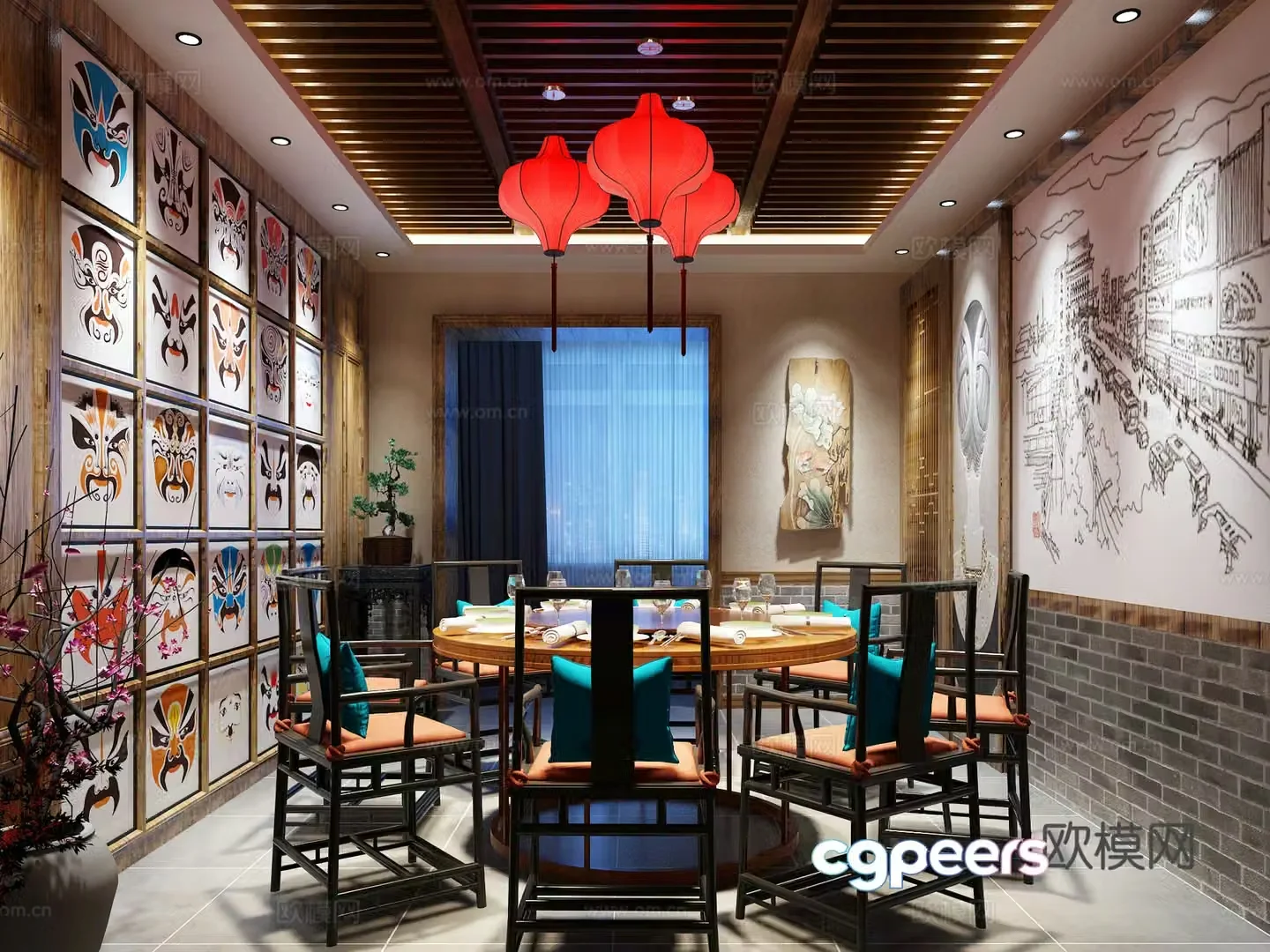 Restaurant private room 3D model