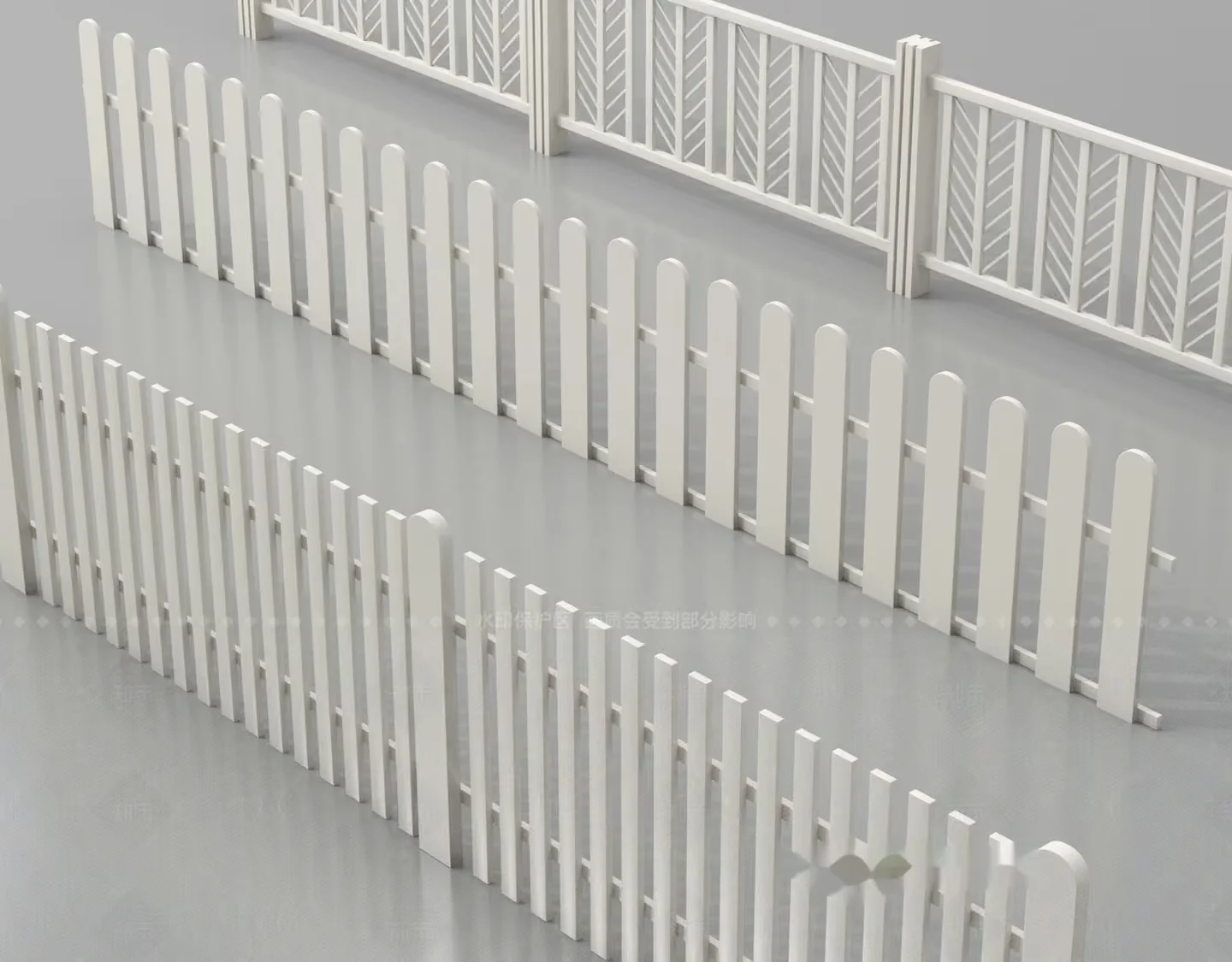 White Picket Fence 3D Model – 4388 – VRAY Render