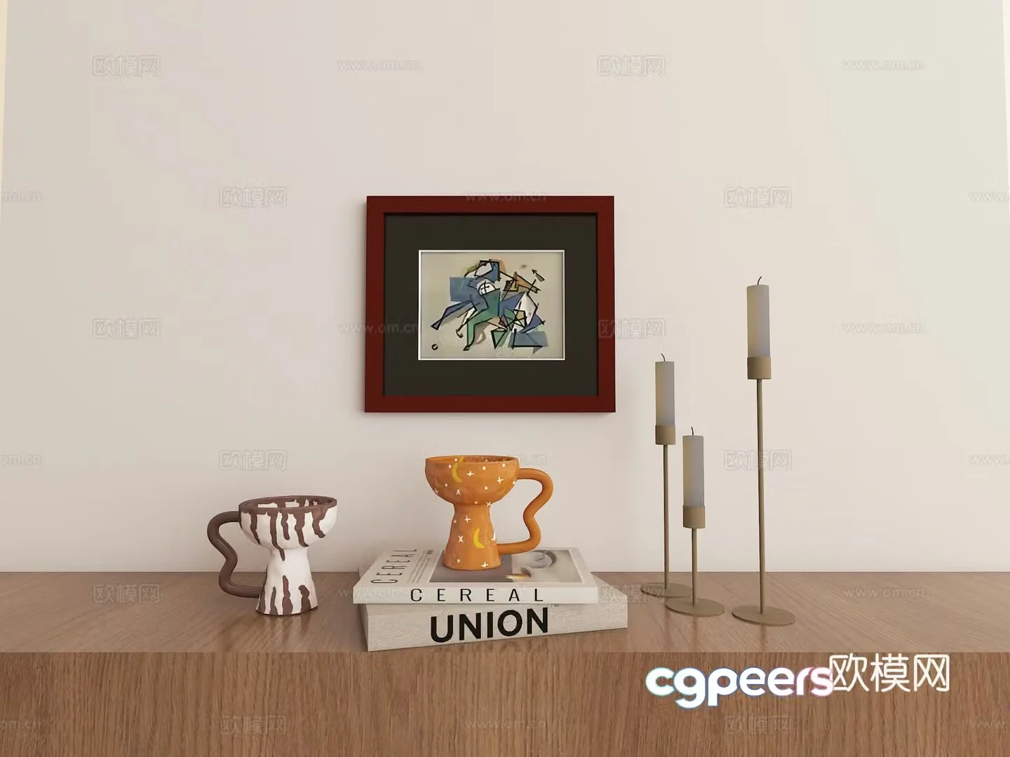 Modern retro ornament combination 3d model