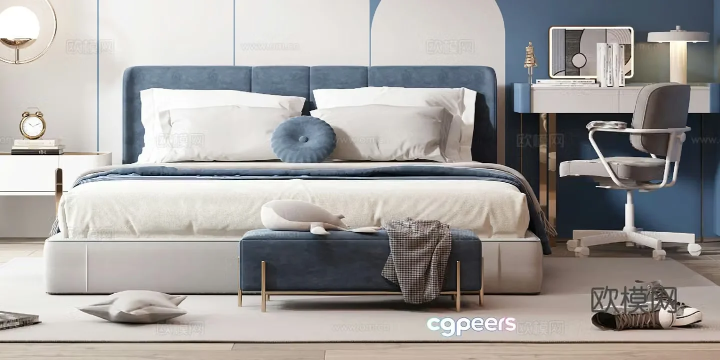 Modern children’s bed 3d model