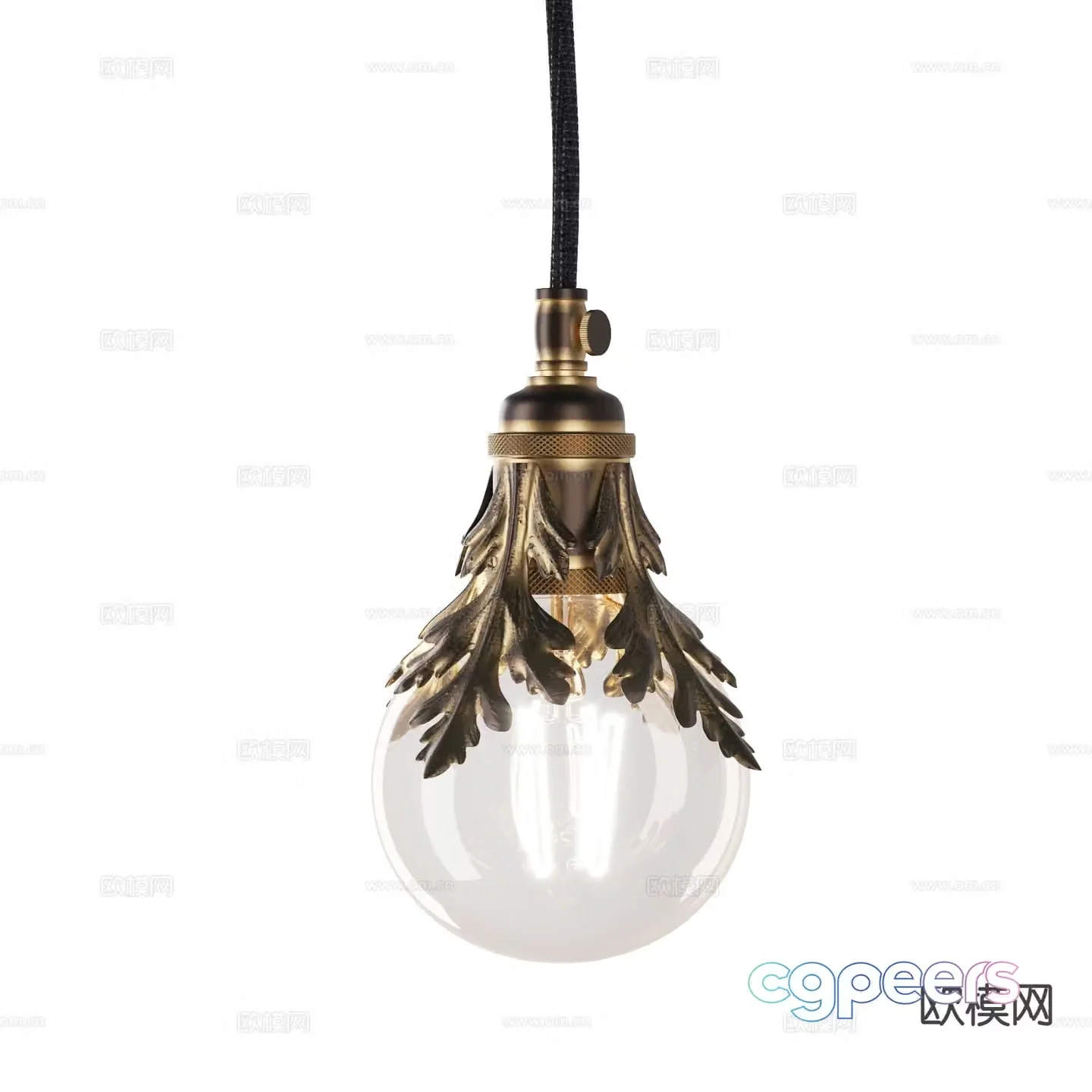 European classical chandelier bulb lamp 3d model