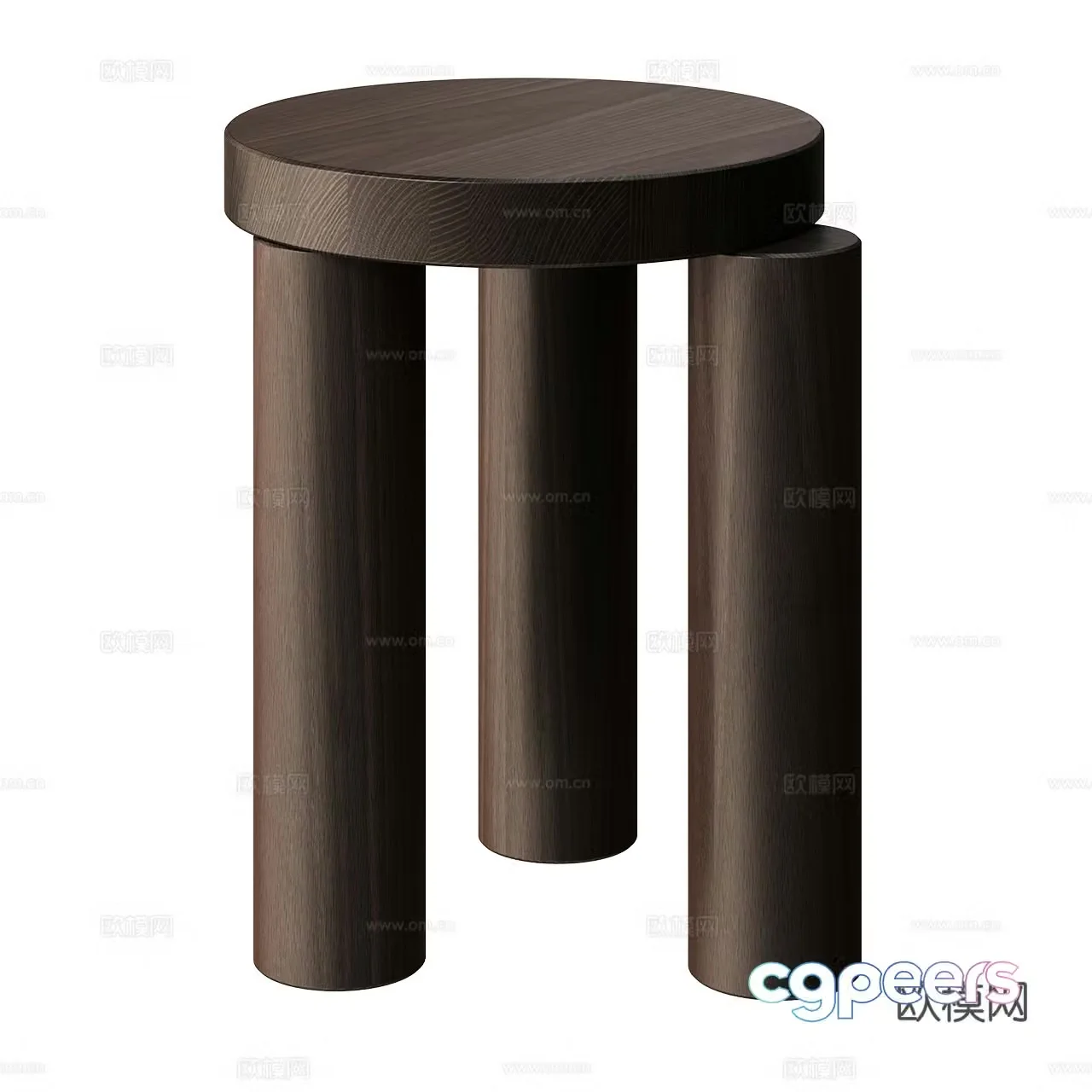 Resident Nordic stool minimalist stool log stool wooden stool round stool 3d model