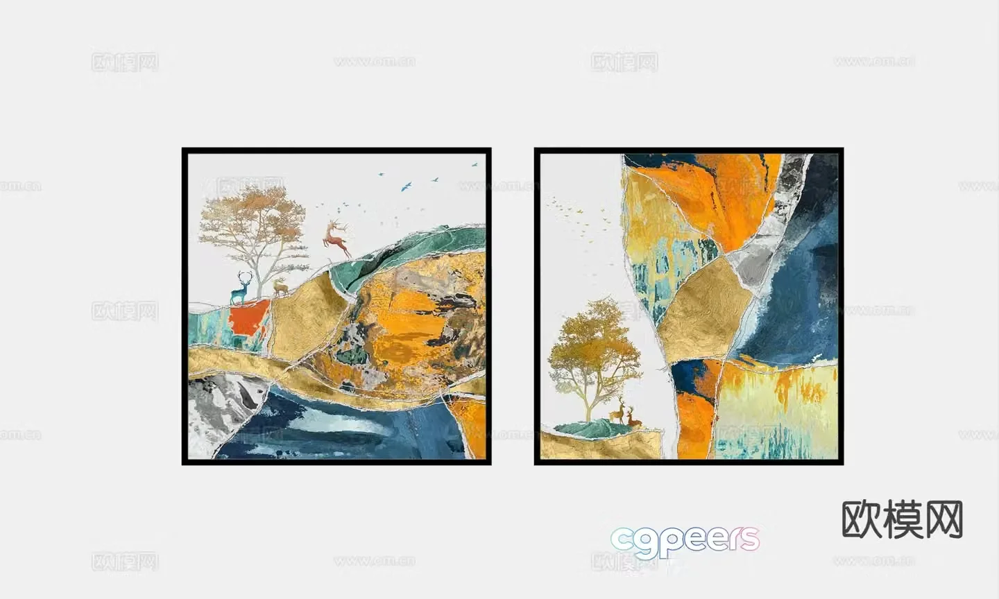 Decorative painting oil painting hanging painting 3d model