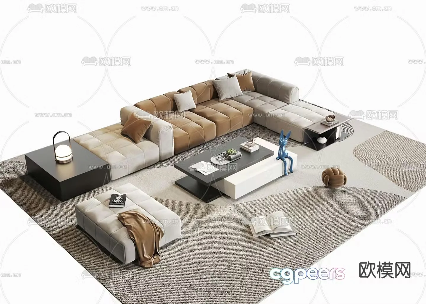 Corner sofa modular sofa 3d model