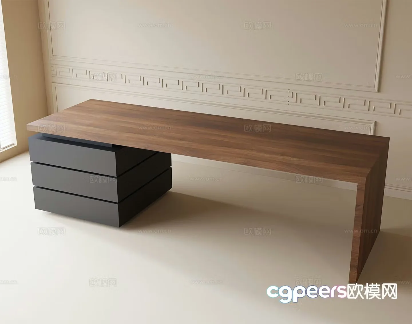 modern table desk 3d model