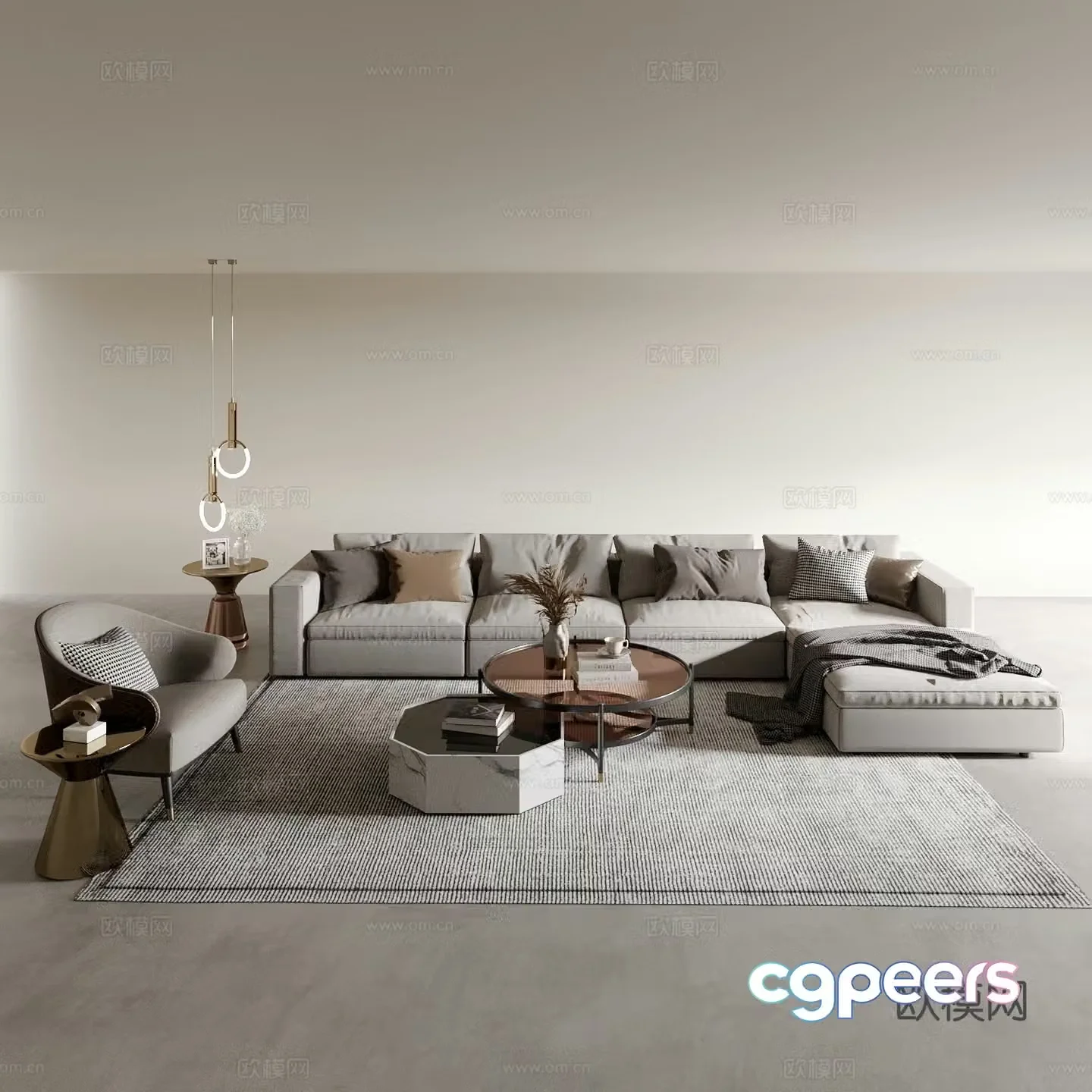 Modern sectional sofa 3d model
