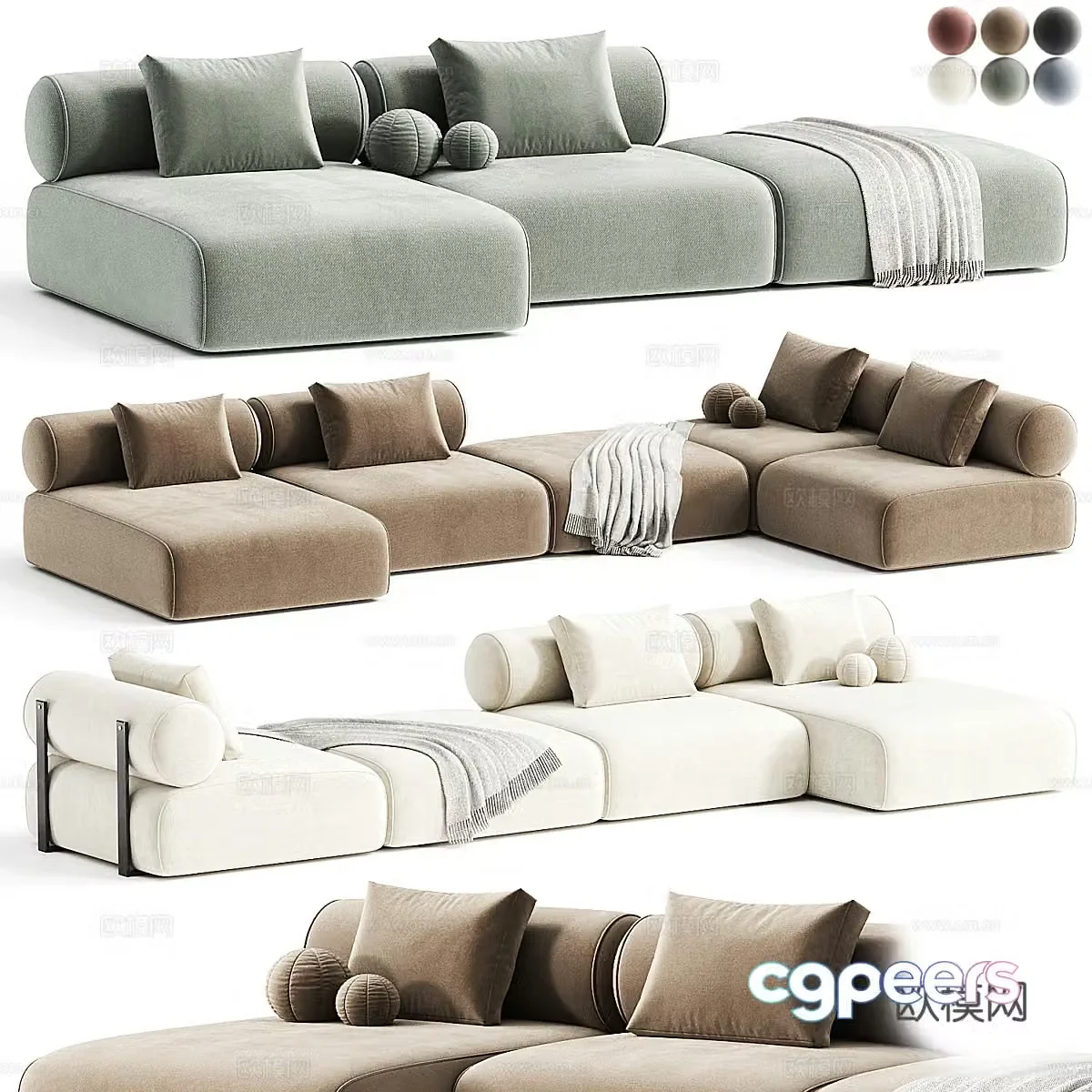 Modern Italian combination sofa 3D model