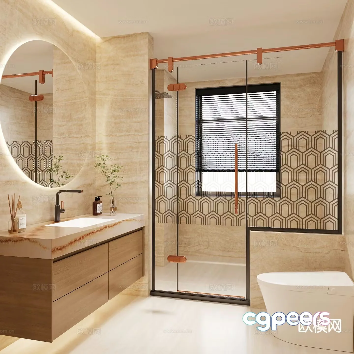 wabi-sabi bathroom bathroom 3d model