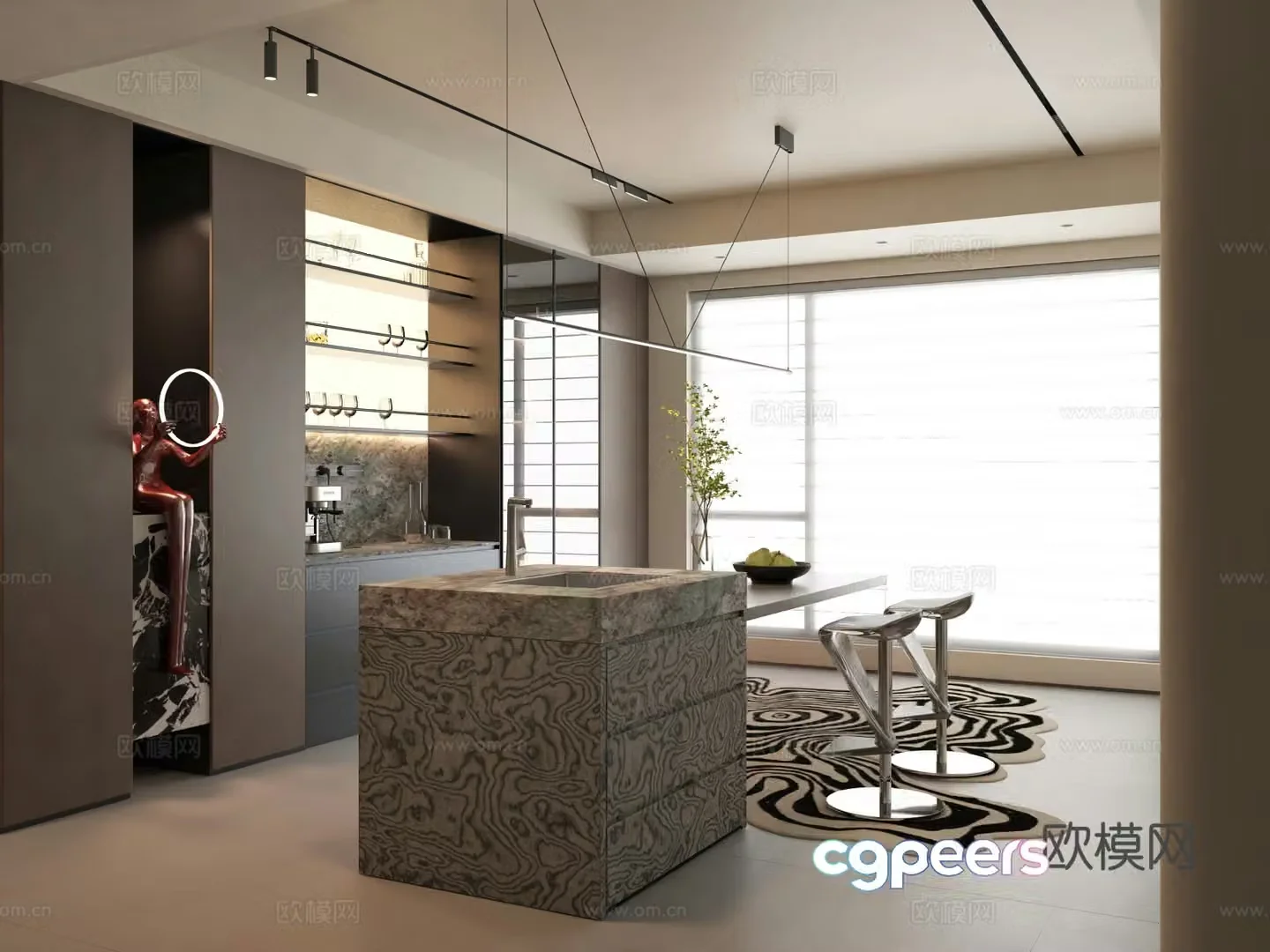 Italian style restaurant 3d model