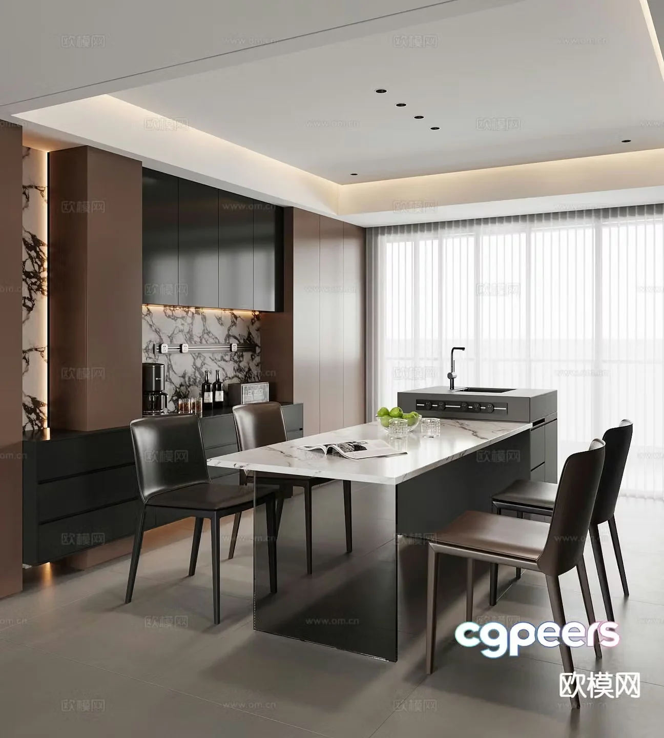 Italian island restaurant 3d model