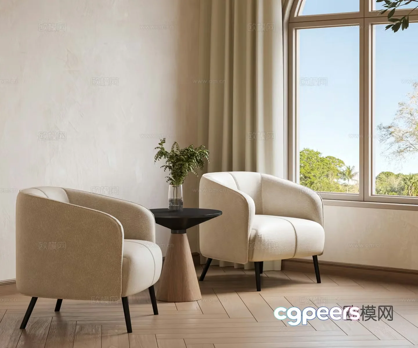 Modern leisure table and chairs leisure chairs round edges corner table and chairs negotiation table and chairs balcony 3D model