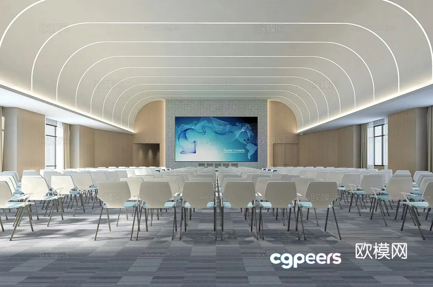 Modern conference hall large lecture hall 3d model