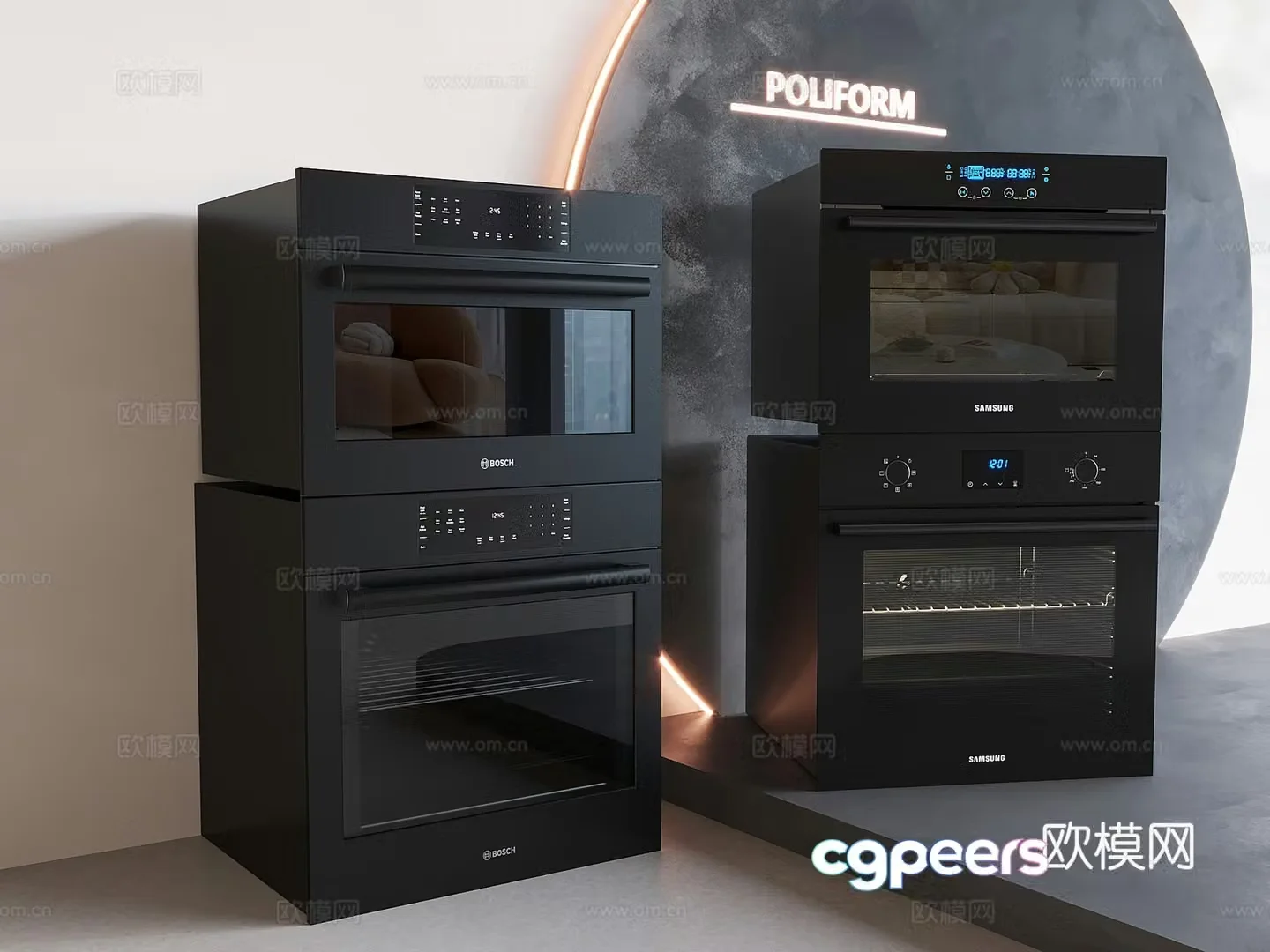 Intelligent built-in oven steaming and baking integrated kitchen appliances steam box oven 3D model