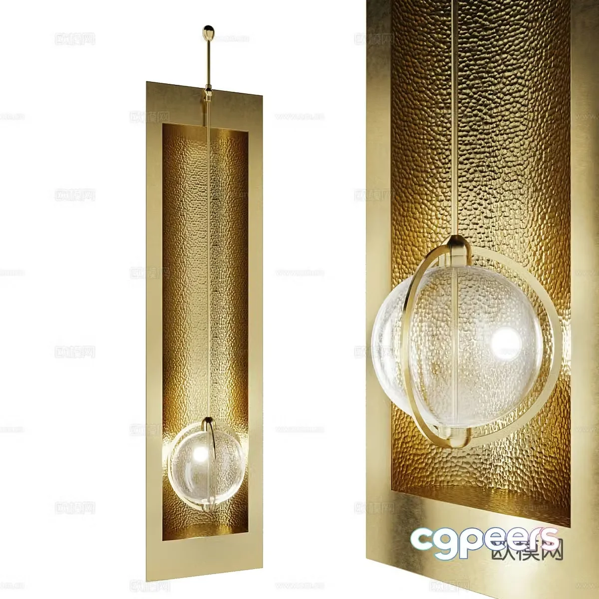 New Chinese style light luxury brass decorative wall lamp 3D model