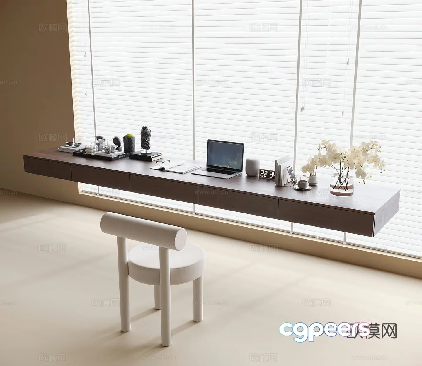 Modern suspended desk chair 3d model