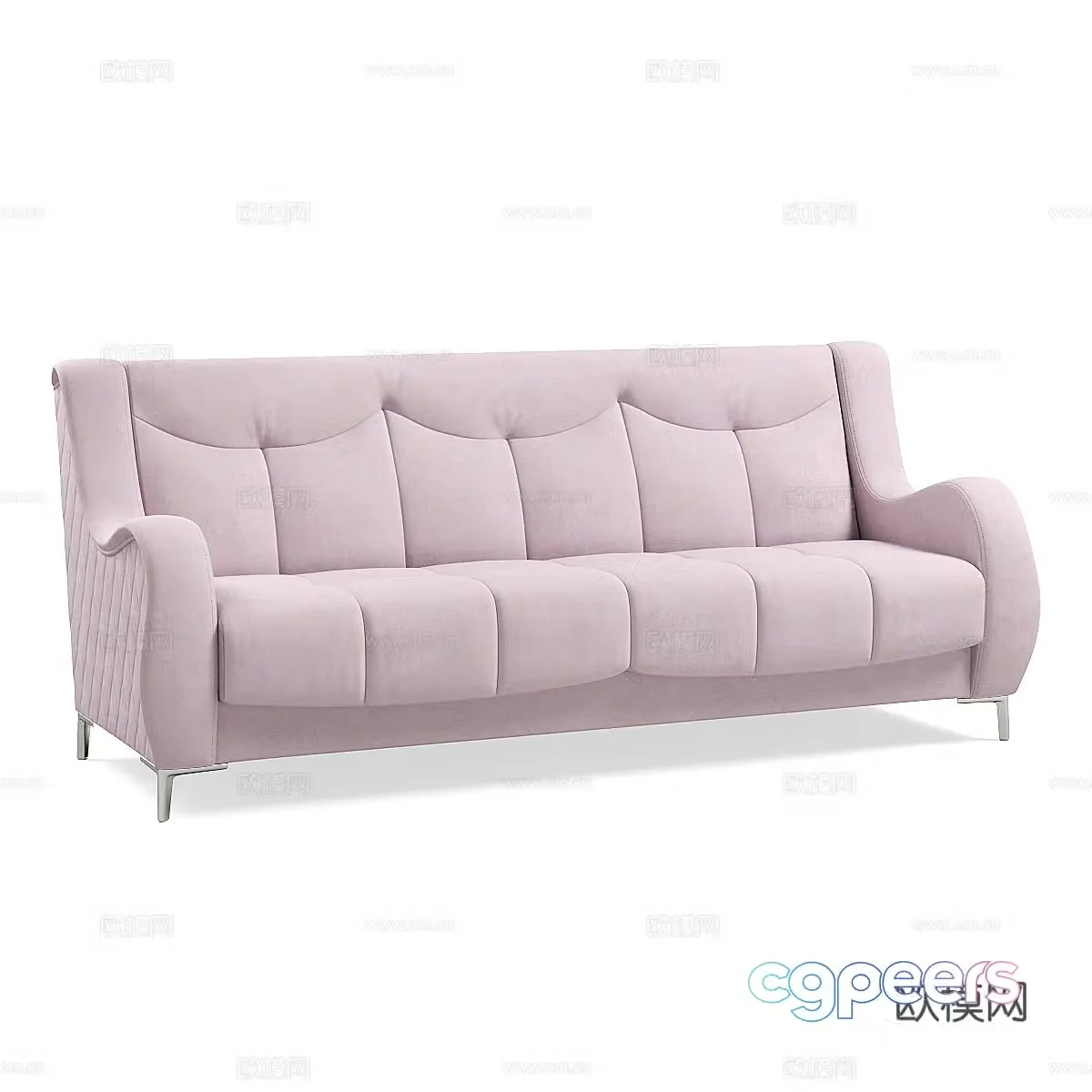 Modern minimalist sofa double sofa 3d model