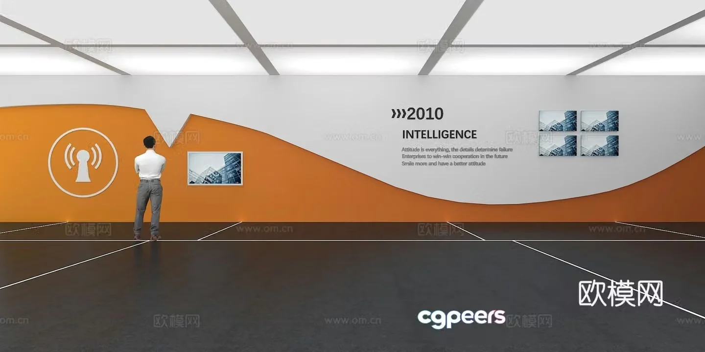 Cultural wall Corporate culture wall Display wall Classroom Exhibition hall Campus culture Corridor 3D model