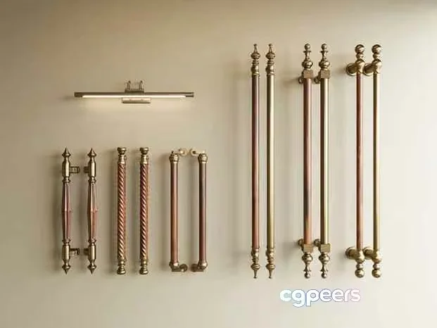 Metal Handles 3D Model – 7214 – CORONA Render
