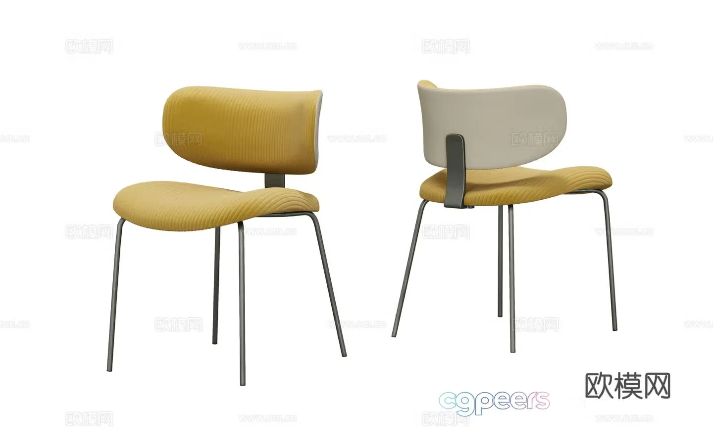 Modern single chair dining chair 3d model
