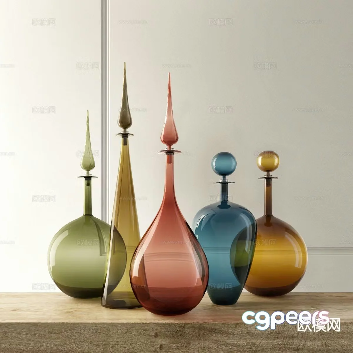 Modern ceramics porcelain glass bottle 3d model