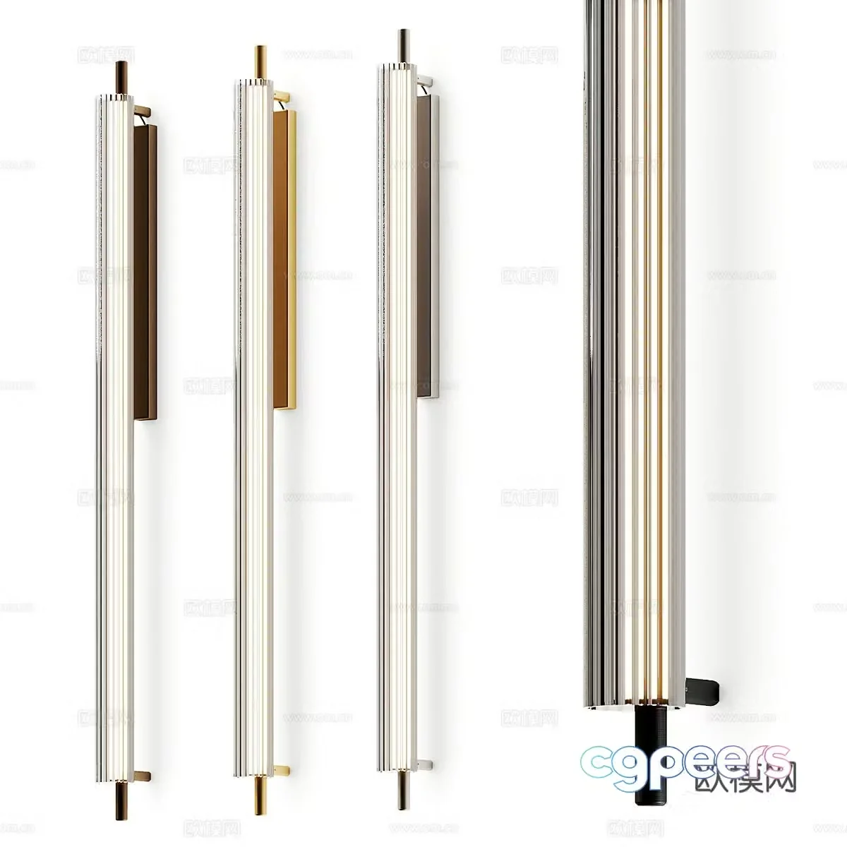Modern light luxury minimalist glass long strip wall lamp 3D model