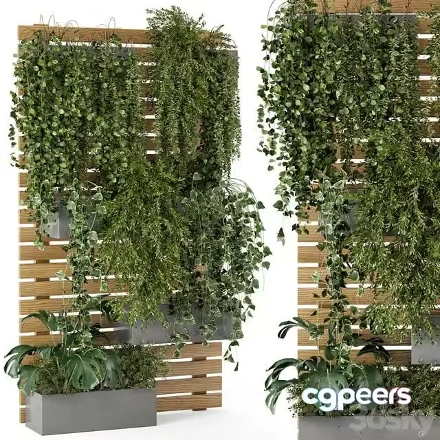 3ds Max Free – Outdoor Plants Pallet vertical planter Pots – Set 686