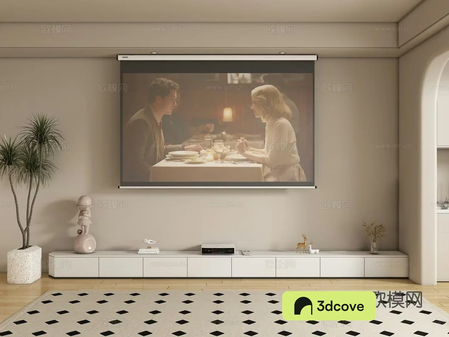 TV background wall projection curtain