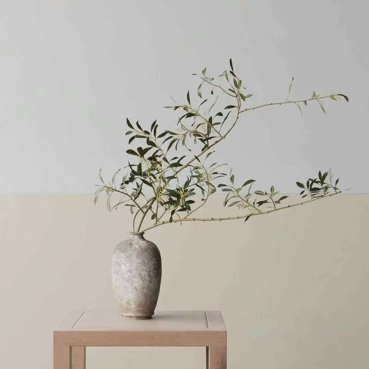 A Rustic Vase With A Green Plant 3D Model – 2179 – VRAY Render