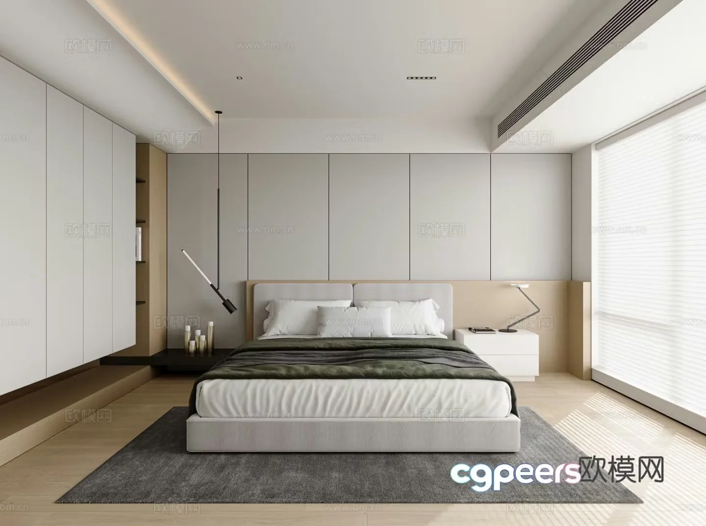 Log wind bedroom master bedroom 3d model