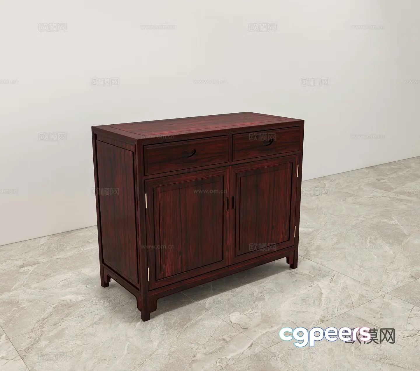 Chinese sideboard solid wood mahogany 3D model