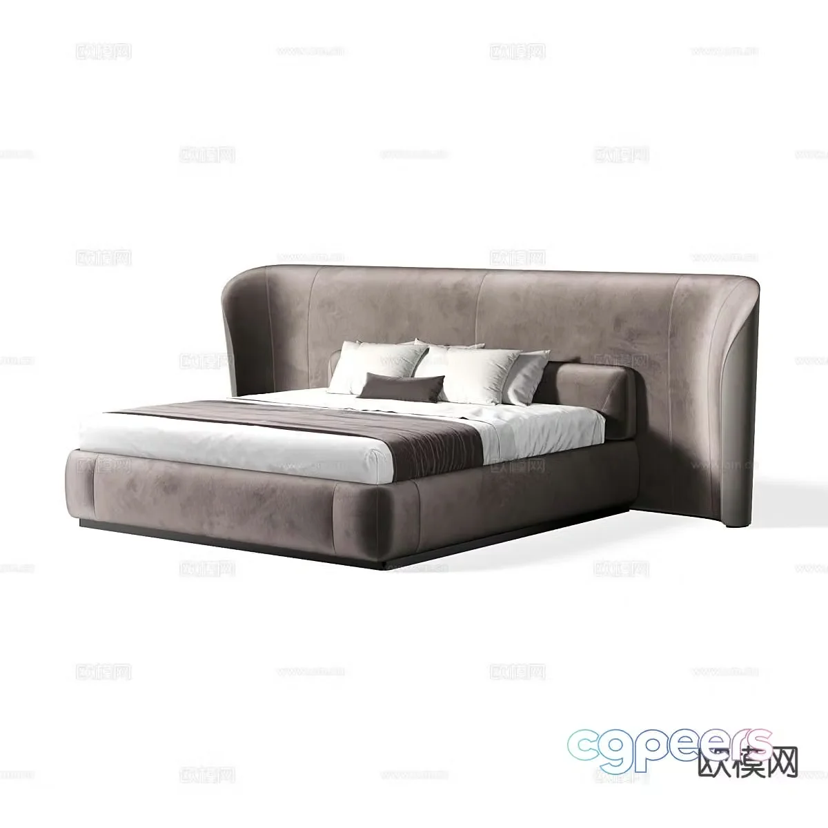 Italian double bed 3d model