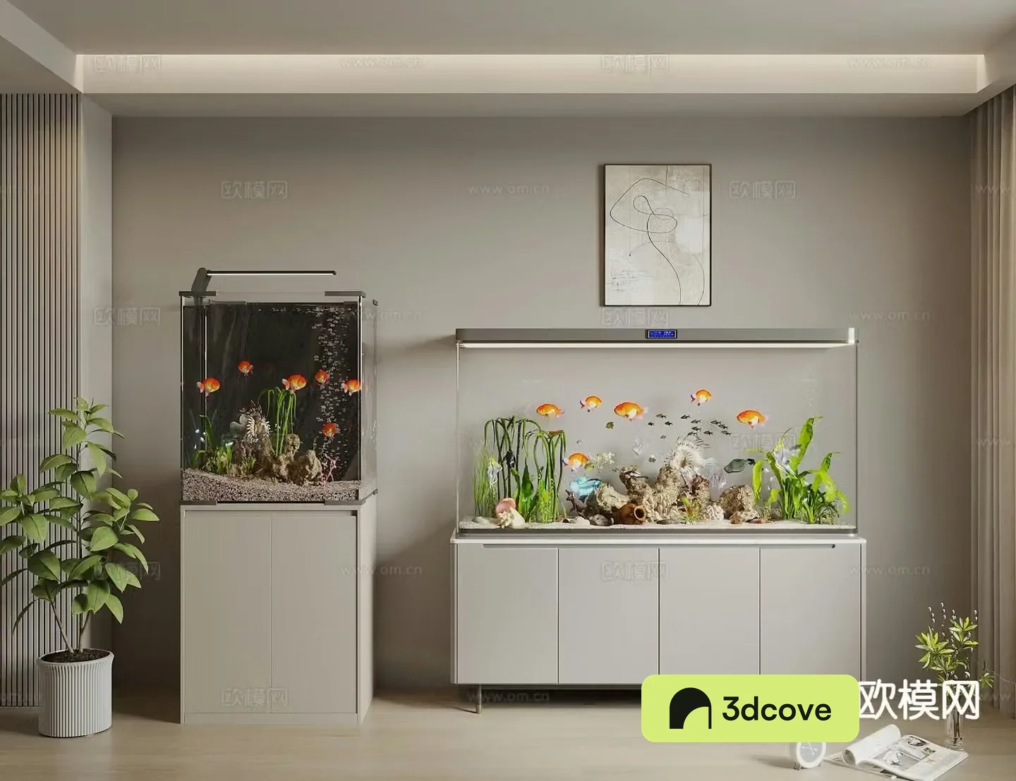 Modern glass fish tank aquarium tropical fish