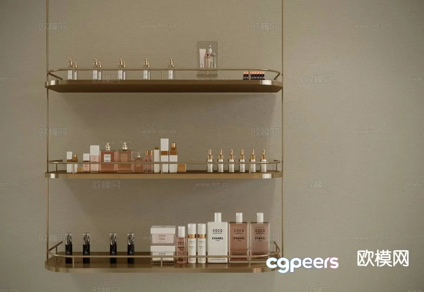 Modern skin care products cosmetics 3d model