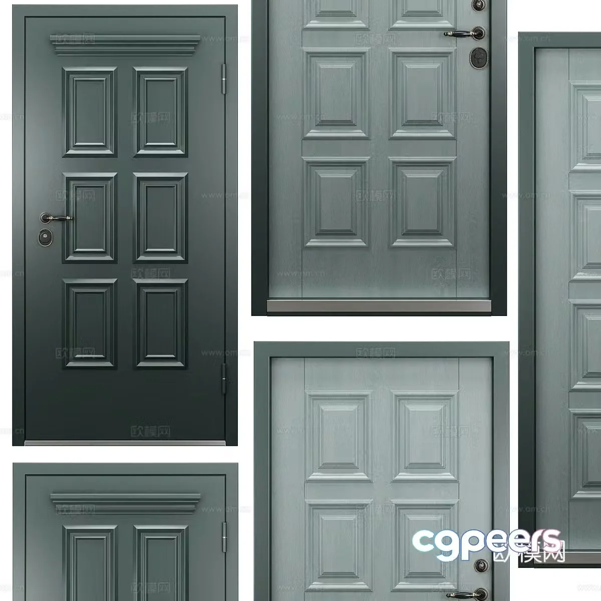 Modern simple room door entrance door single-open door room door 3d model
