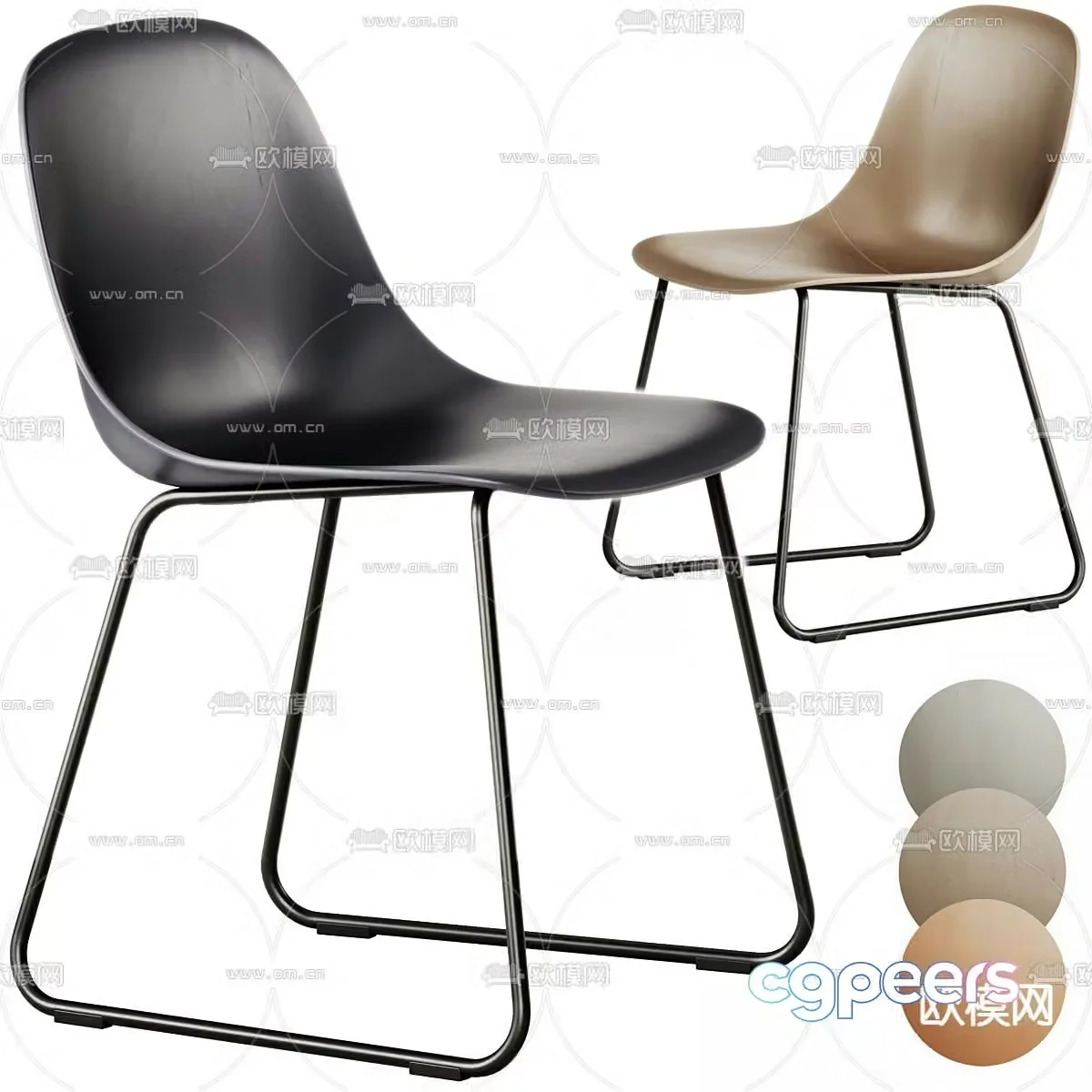 Muuto Italian chair leisure chair 3d model