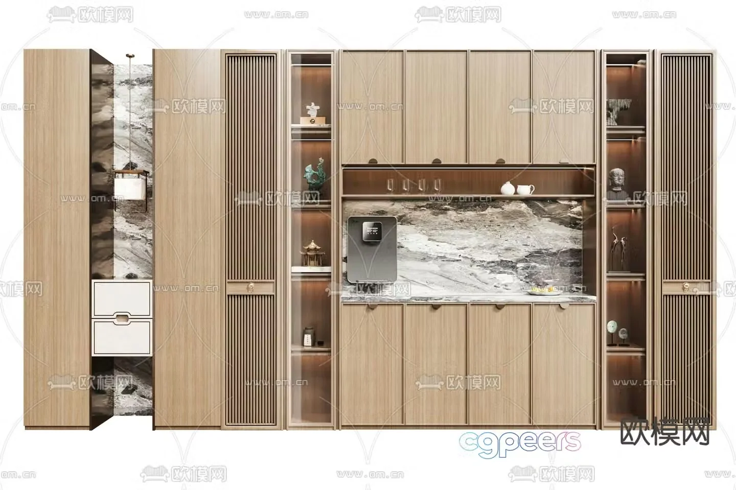 New Chinese style wine cabinet sideboard 3D model