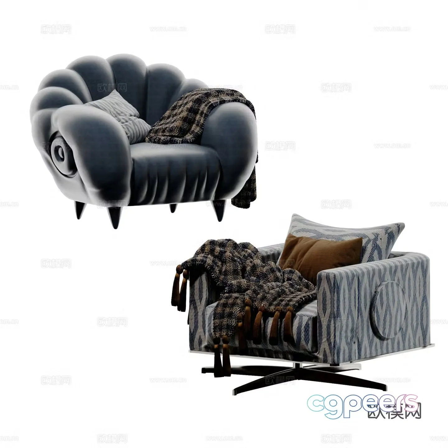 Modern Italian casual chair 3d model