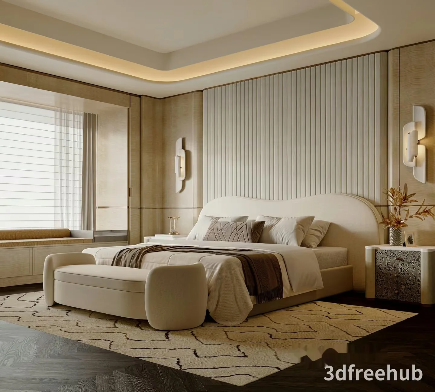 Cozy Bedroom 3D Model – 22470 – VRAY Render