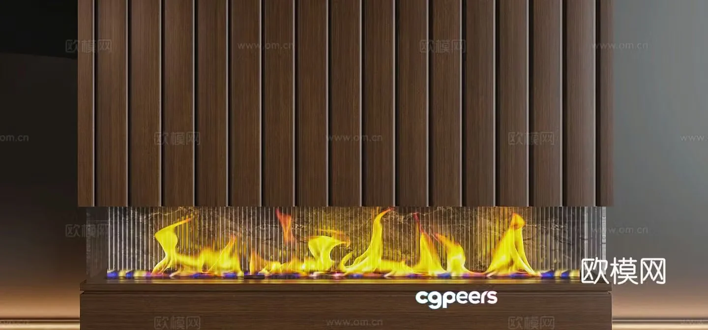Modern fireplace 3d model