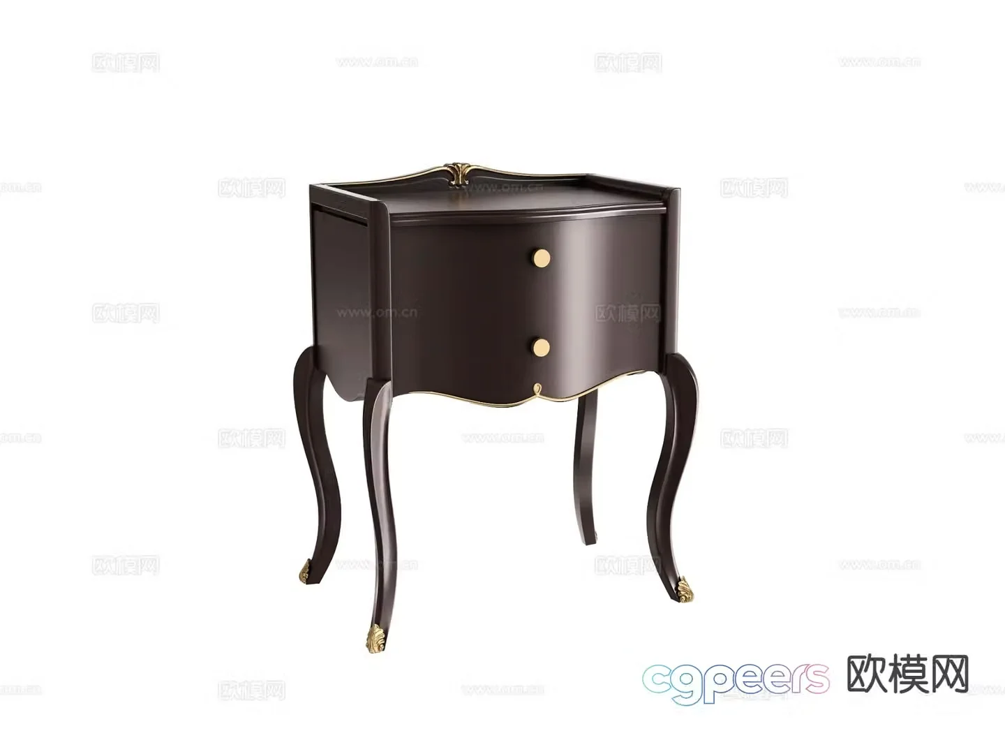 American bedside table 3d model