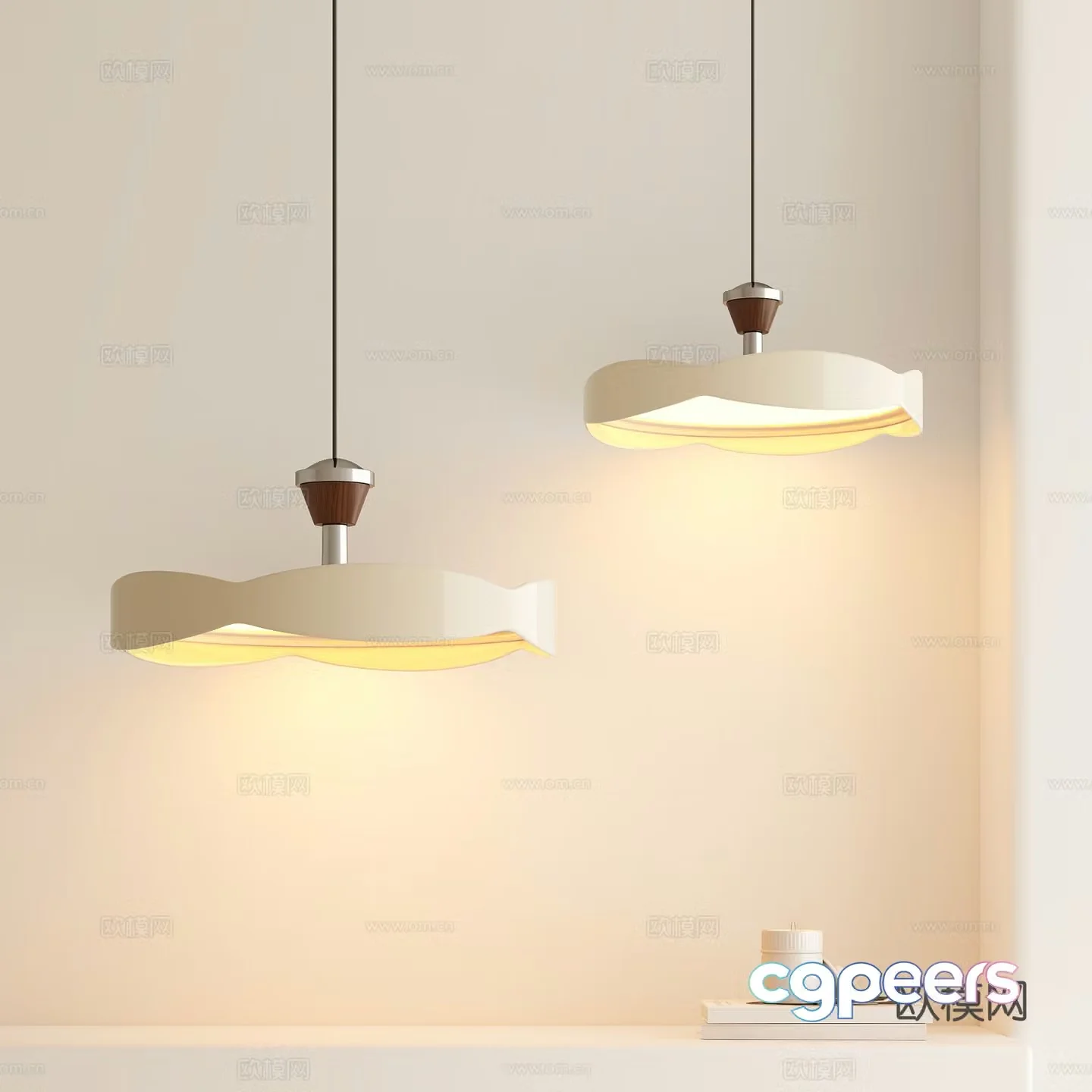 Cream style chandelier 3d model
