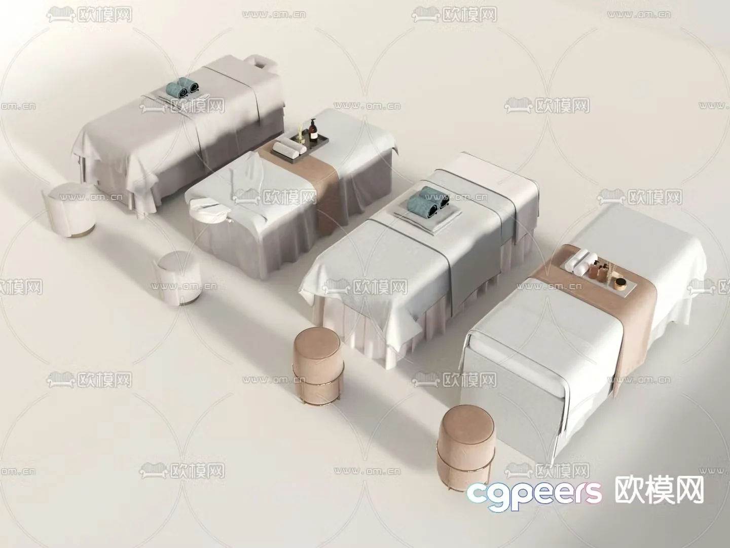 Massage bed care bed SPA bed physiotherapy bed 3d model