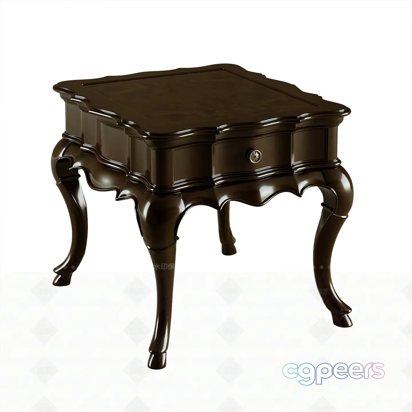 A Dark Wood Table 3D Model – 8627 – VRAY Render