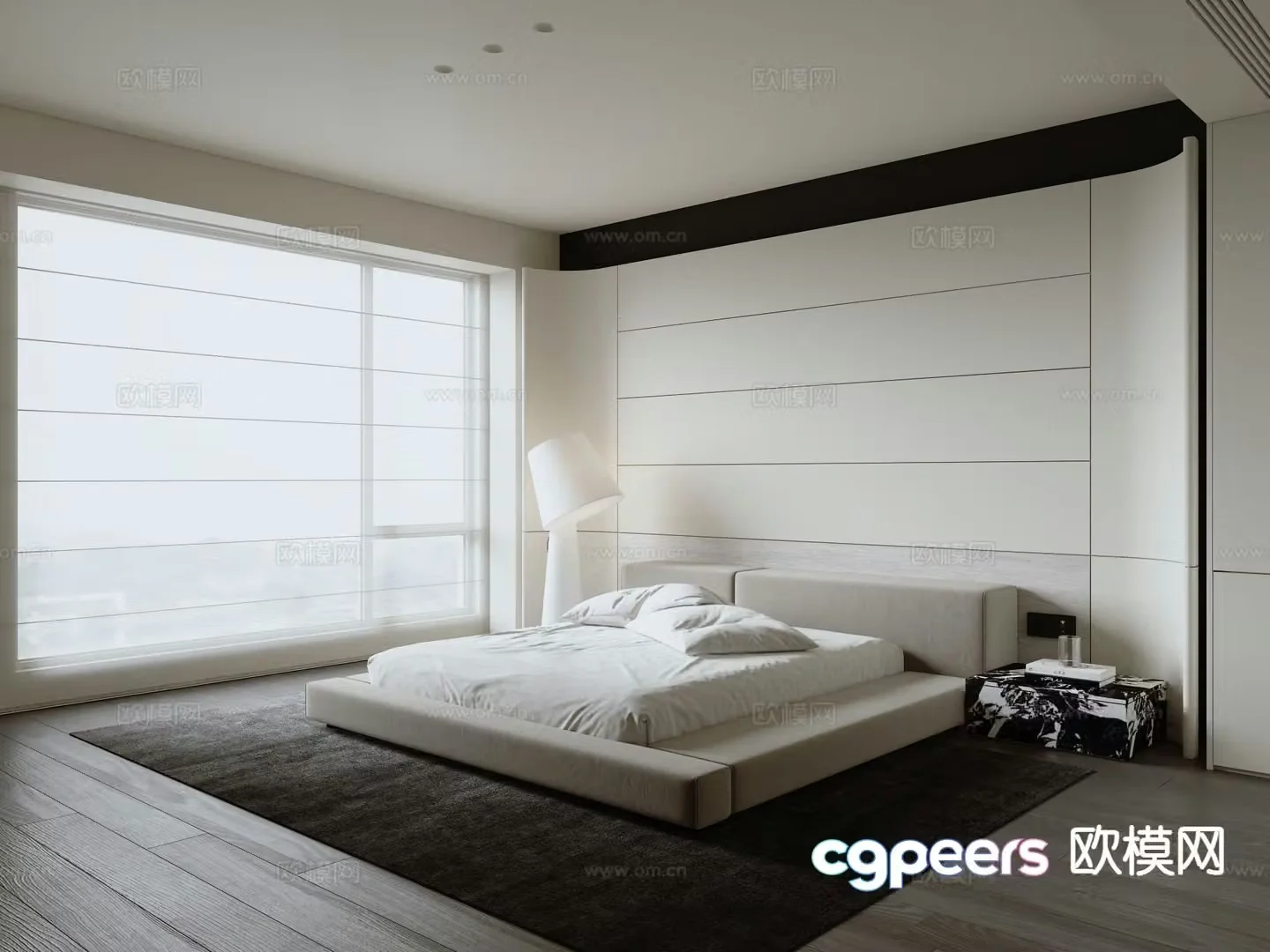 Modern minimalist bedroom master bedroom 3d model