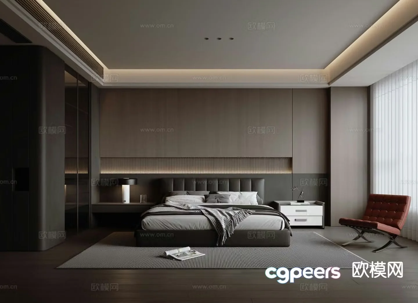 Italian style bedroom master bedroom 3d model
