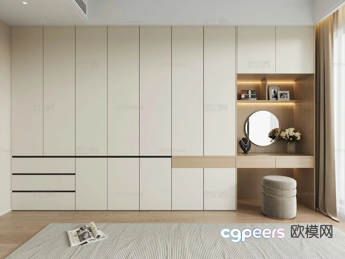 Integrated wardrobe wardrobe 3d model