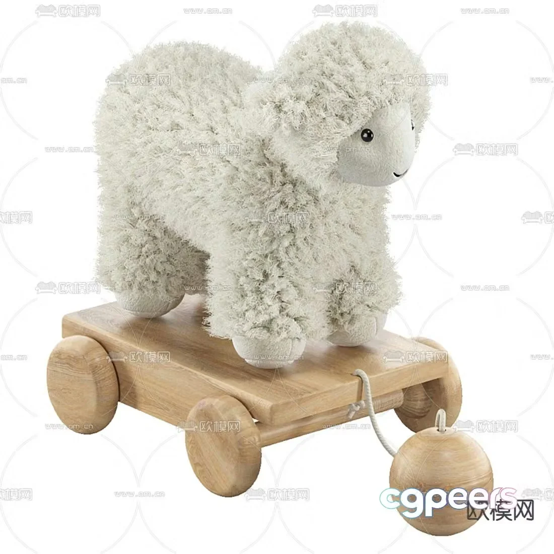 Modern sheep rocking horse toy 3d model