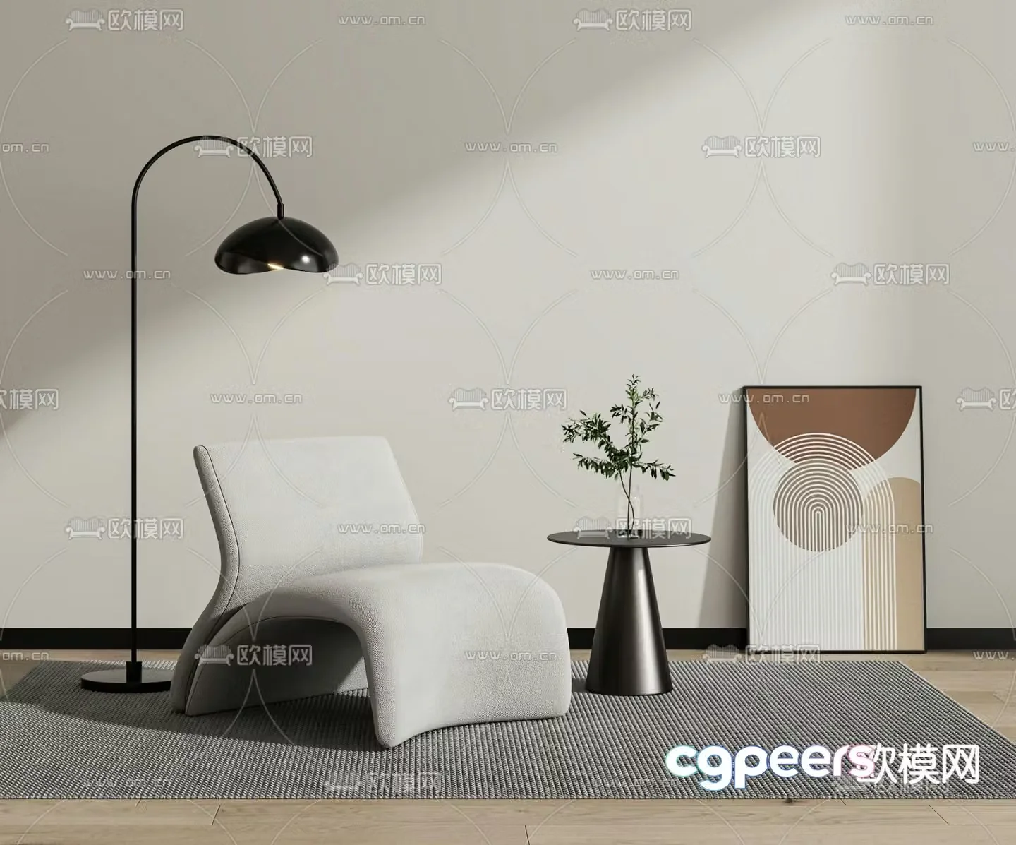 Modern leisure chair single chair 3d model