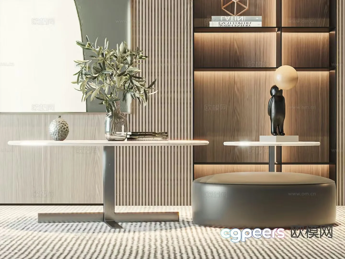 Modern double coffee table 3d model