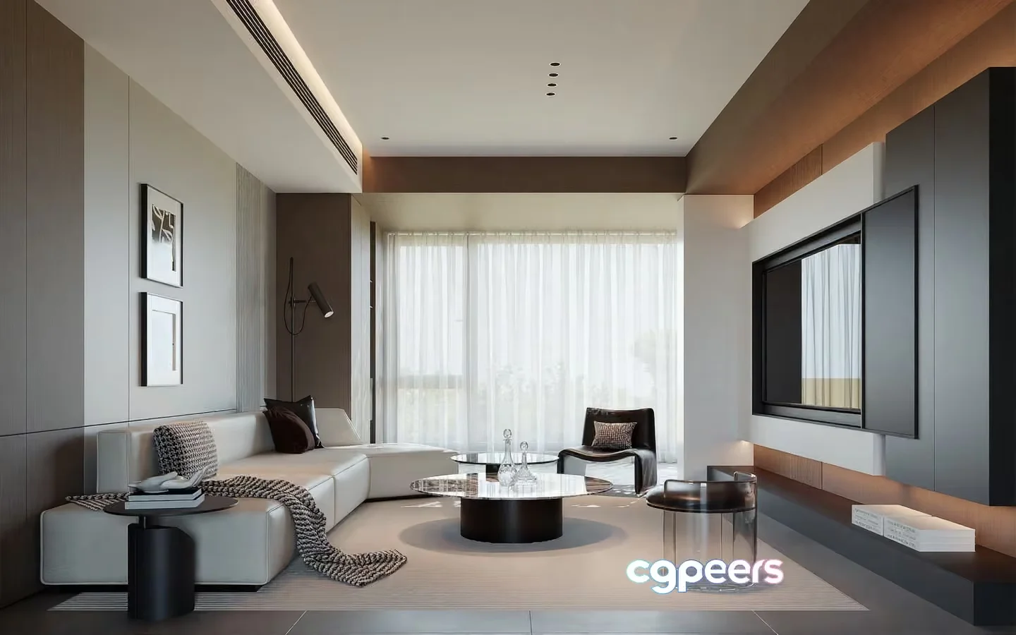 Modern Living Room 3D Model – 3874 – VRAY Render